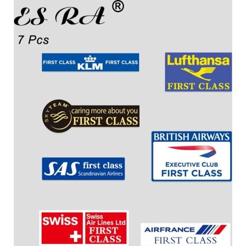 Big Luggage Stickers Travel First-class Airline Decals Pegatinas Waterproof PVC 7Pcs/Set for Suitcase Bicycle Pitcher Motor