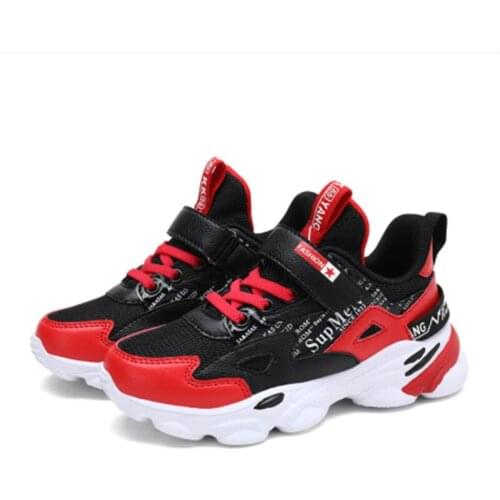 2021 Spring and Autumn Children Shoes Boys Light Comfortable Casual Shoes Air Mesh Leather Soft Bottom Running Fashion Sports S