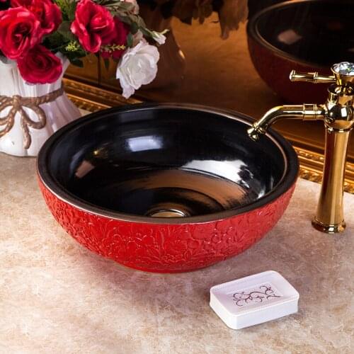 Europe Vintage Style Ceramic Sinks Counter Top Wash Basin Bathroom Sink ceramic bowl wash basin bathroom sink