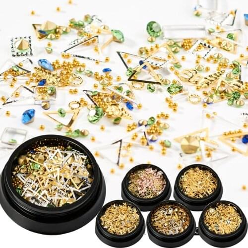 6 Style Mix Geometry Crystal Gear UV Epoxy Resin Mold Filling Nail art DIY Making Jewelry Supplies for jewelry Components