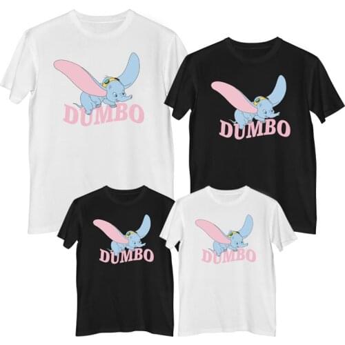 Disney Dumbo T-shirt Comfortable Breathable 100% cotton Fashion Women t-shirts Girl clothes mother daughter matching clothes Top