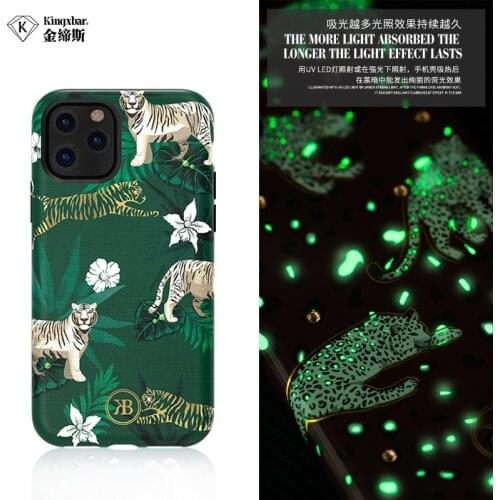 KINGXBAR Glitter Crystal Luminous Case for iPhone 11 Pro/11 Pro Max/11 Luxury Diamond Hard Back Cover For Women Shockproof Print