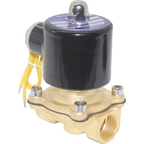 AC110V 1/2" Brass Electric Solenoid Valve Water Air Fuels Gas Normal Closed New