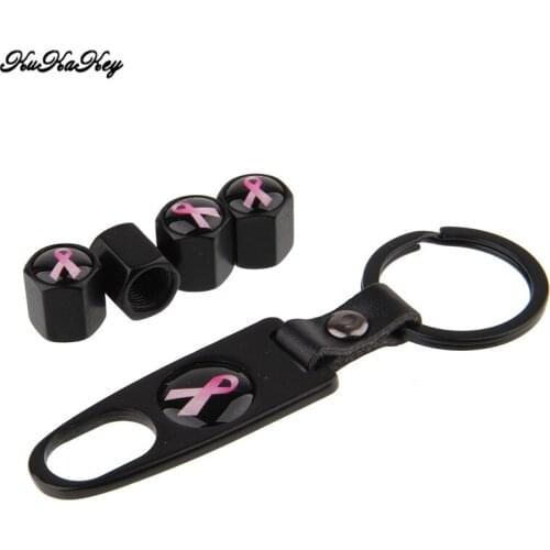 Ribbon Pattern Car Valve Caps with Car Keychain Ring for Motorcycle Bicycle Car Universal Accessories for BMW e60 f10 x1 x3 x5