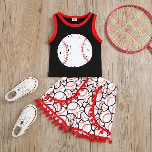 Summer Newborn Infant Baby Girl Suspender Loose T Shirt Tops+tassels Shorts Outfits Set Fashion Sport Sets For Girls Pour Filles