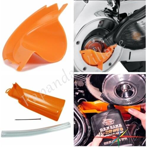 Motorcycle Drip-Free Oil Filter Funnel Primary Case Oil Fill Funnel For Harley Dyna Softail Sportster XL Touring Road King Trike