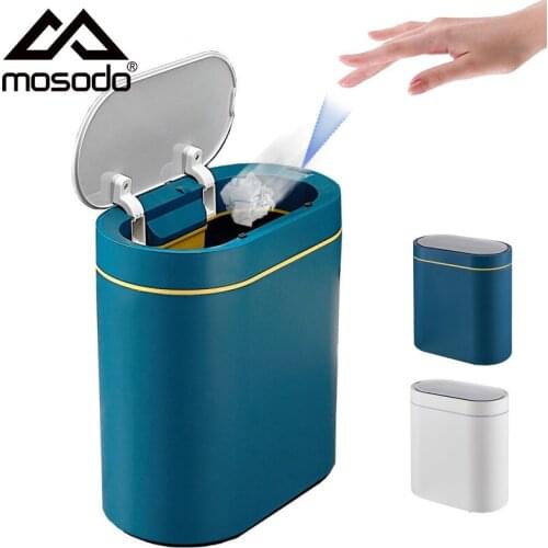 Trash Bathroom Smart Trash Can For Kitchen Inductive Garbage Bin With Cover Dustbin Automatic Narrow Slot Trash Kitchen