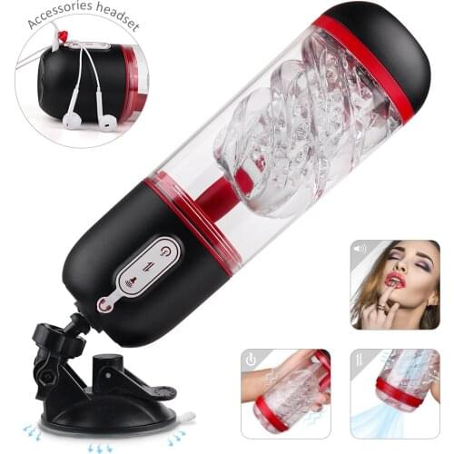 Voice Male Masturbator Sex Tools for Men Pussy Adult Vibration Sucking Cup Realistic Vagina Sex Toys for Men 18+ Erotic Intimate