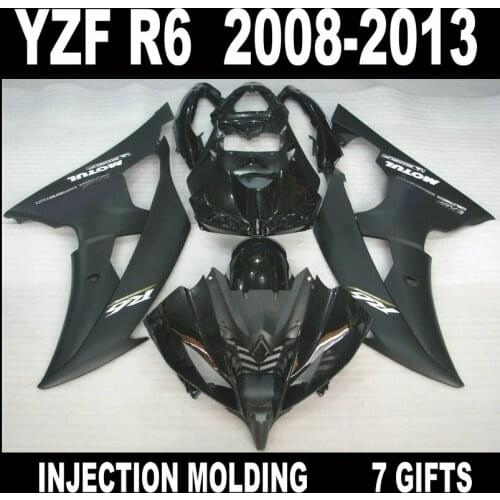 Glossy black motorbike fairing for YAMAHA R6 08 09 10 11 12 13 fairings 2008 2009 2010 - 2013 YZF R6 fairing kit 7 gifts YHU86