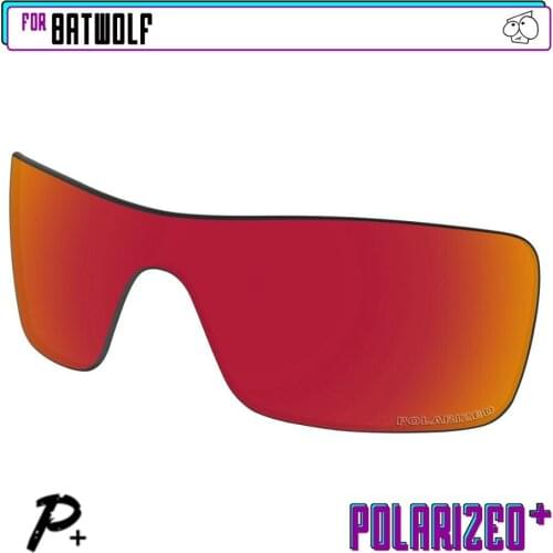 EZReplace Anti Seawater Polarized Replacement Lenses for - Oakley Batwolf Sunglasses - Red P Plus