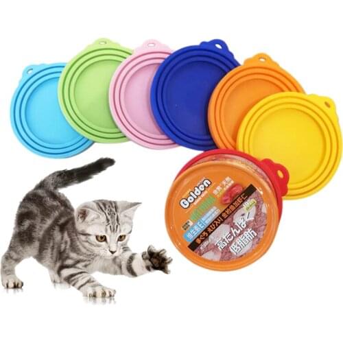 Pet Supplies Portable Silicone Dog Cat Canned Lid Pet Food Cover Storage Fresh-keeping Lids Dog Supplies Round Canned Lid