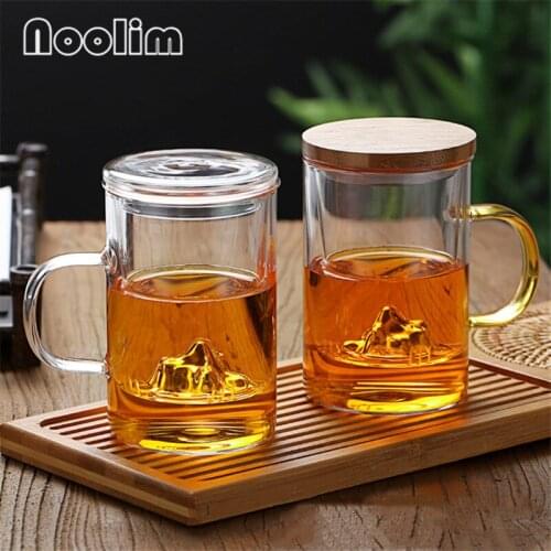 Transparent Glass Tea Mug With Lid Filter Heat Resistant Coffee Beer Mug Kung Fu Teaset Office Teacups Drinkware 350/500ML