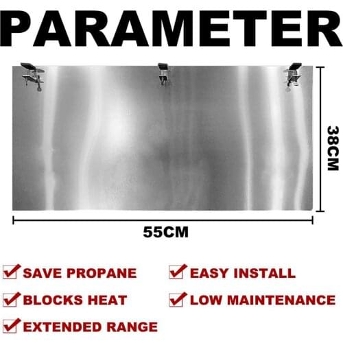 Patio Heater Reflector Shield Silver For Patio Propane and Natural Gas