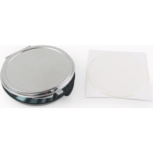 Silver floral embossed compact mirror 60mm resin clear sticker DIY set 100X/lot