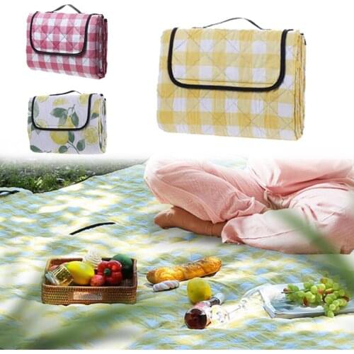 200X200CM Outdoor Folding Picnic Mat Waterproof Sleeping Camping Pad Ultrasonic Machine Washing Moistureproof Plaid For Barbecue