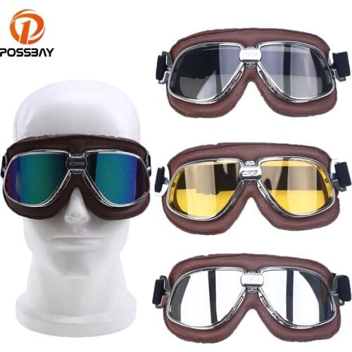 POSSBAY Outdoor Sport Motocross ATV Dirt Bike Off Road Racing Goggles Universal Moto Men Women Motorcycle Glasses Helmet