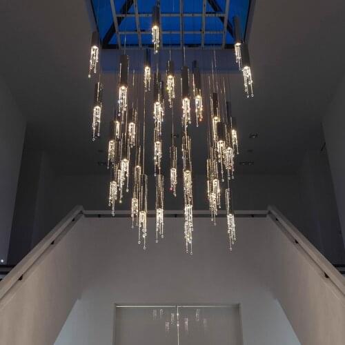 Light luxury hall chandelier atmosphere hotel lobby sales department lighting art stairwell custom villa duplex empty lamps