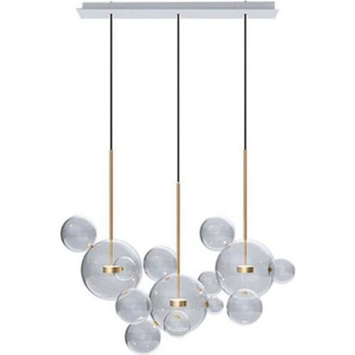 Modern Mickey LED Chandelier Nordic Bubble Glass Pendant Light Kitchen Dining Room Bedroom Interior Decorative Lighting Fixtures