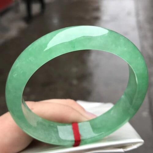 Koraba Only One !57MM Certified (Grade A)100% Natural Green Jadeite JADE Bracelet Women Bangle