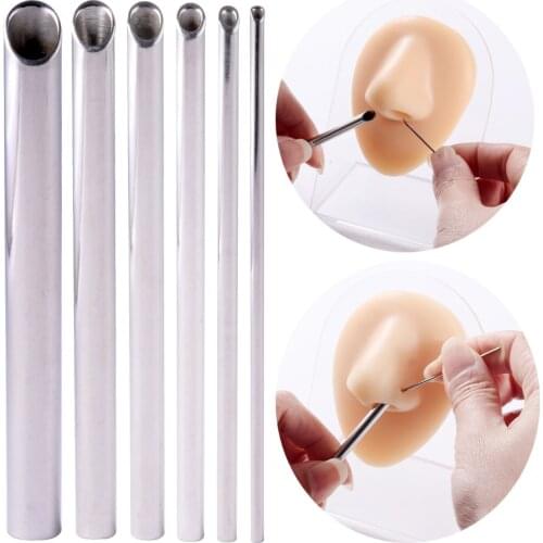 10Pcs 2-10mm Piercing Needle Receiving Tube Body Jewelry Stainless Steel Piercer Receiver Holding HoldingTool Body Jewelry