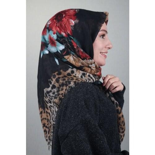 VERTU PATTERNED LINEN FLAMLI SCARF-DESEN-29-RENK-06