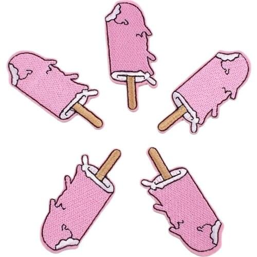 10pcs/lot Cartoon Ice Cream Embroidered Patch for bag shoes Clothes Iron On Patches DIY Jean Garment Sticker Sewing patchwork