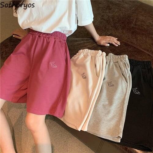 Women Sleep Bottoms Loose Printed Boyfriend Pockets Cozy Teenagers Couple Trendy Shorts Ulzzang Nightwear Home Casual Lounge Hot