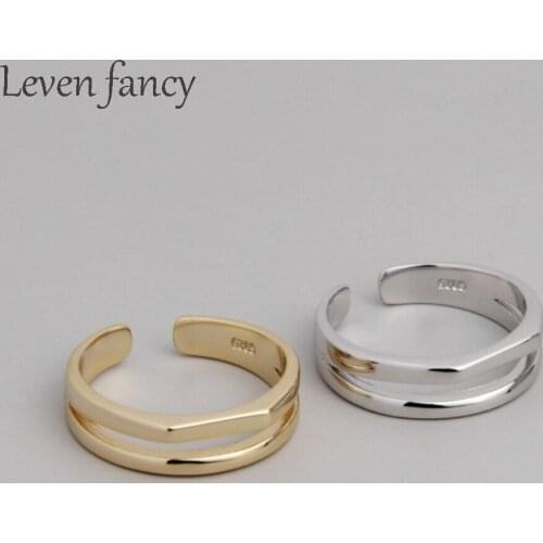 Women 925 Sterling Silver Knuckle Midi Stacking Horizontal Double Lines Eternity Bands S925 Cuff Ring for Girls Daily Wear Gift