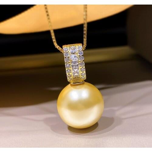 Luxury 925 Sterling Silver Diameter 15-16mm Australian Pearl Pendant Necklace For Women Engagement Anniversary Fine Jewelry