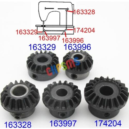 1SET #163328+174204+163996+163997+163329 Replacement gear set fit for SINGER 620,625,628,629,630,635,636,638,639,640,645,646