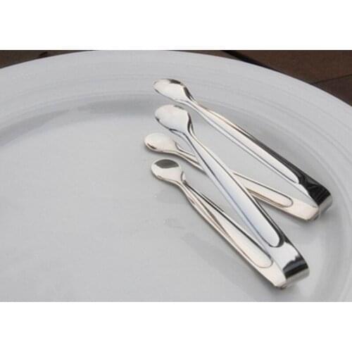 100 pcs Mini Ice Clamp Stainless Steel Coffee Sugar Tongs Tool Bar Barbecue BBQ Clip Kitchen Accessories Portable