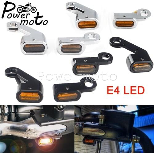 2PCS Mini 12V E4 LED Turn Signal Lamp for Harley Touring Softail Slim Dyna Street Fat Bob LowRider Road Electra Sport Wide Glide