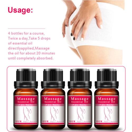 4Pc Hip Lift Up Buttock Enhancement Massage Oil Essential Oil Cream Ass Liftting Up Sexy Lady Hip Lift Up Butt Buttock Enhance