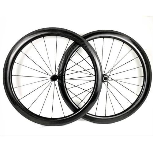 700C Road bike carbon wheels Race 50 25mm width bicycle clincher/Tubular Ultra Light carbon wheelset U-shape rim 3K twill weave