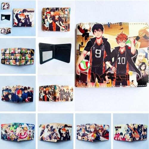 Anime Haikyuu Wallet Fashion PU Leather Purse Tobio Kageyama Hinata Shoyo Cosplay Short Wallets Gift