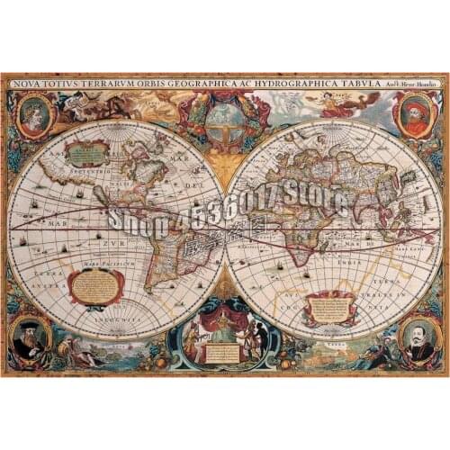 Antique World Map 5d Diy Diamond Mosaic Diamond Painting Cross Stitch Diamond Embroidery Vintage & Nostalgia Pattern Rhinestone