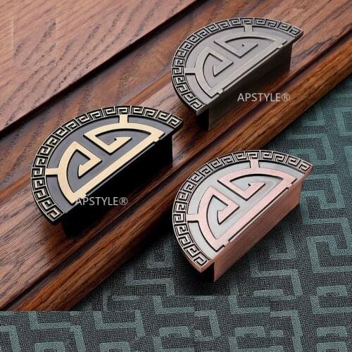 Antique Brass Cupboard Cabinet Hardware Kitchen Drawer Knob Furniture Closet Pull Semicircle Bronze Handle