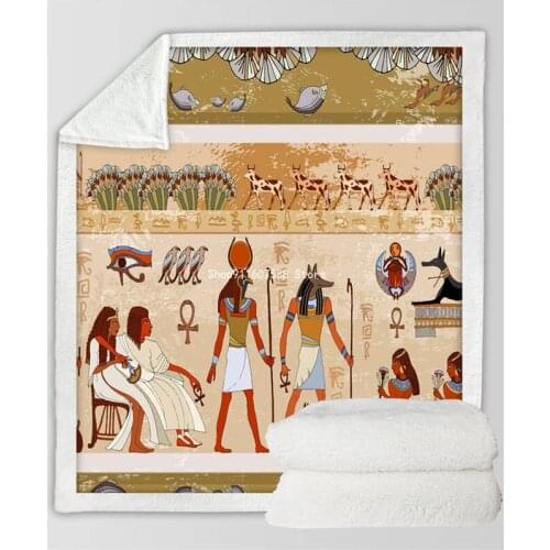 BeddingOutlet Fleece Blanket Ancient Egyptian Civilization Throw Blanket African Soft Blankets For Beds Characters Linen Blanket