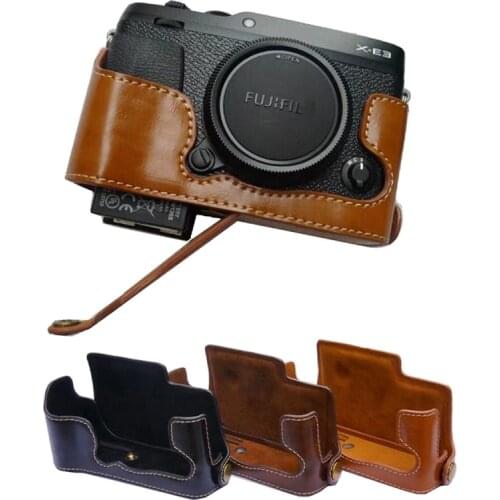 PU Leather case Cover For FujiFilm Fuji XE3 X-E3 Camera Half Bag Body Set Accessories battery bottom opening