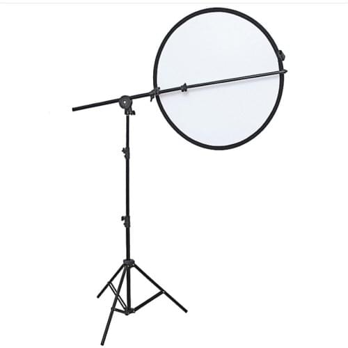 Photo Studio Reflector Holder Bracket Swivel Head Collapsible Reflector Disc Arm Support Aluminium 66-170cm With 2M Light Stand
