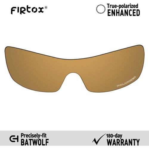 Firtox Anti-Seawater Polarized Lenses Replacement for-Oakley Batwolf OO9101 Sunglasses (Lens Only) - Bronze Golden Mirror