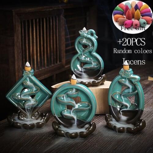 Hot sale Mountain River Handicraft Incense Holder Ceramic Backflow Waterfall Smoke Incense Burner Mothers Gift Home Decor