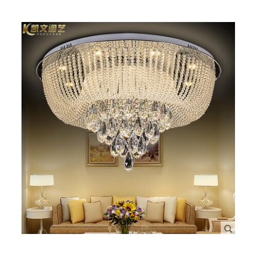 Crystal lamp round living room lamp atmosphere LED ceiling lamp bedroom lamp restaurant lamp modern minimalist crystal lamp