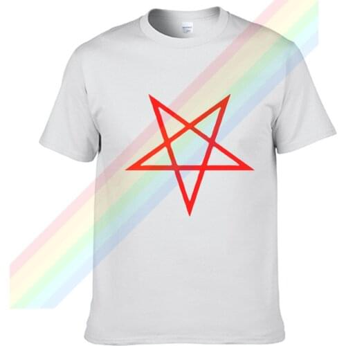 Classic Satan Red Five-pointed Star Logo T Shirt For Men Limitied Edition Unisex Brand T-shirt Cotton Amazing Short Sleeve Tops