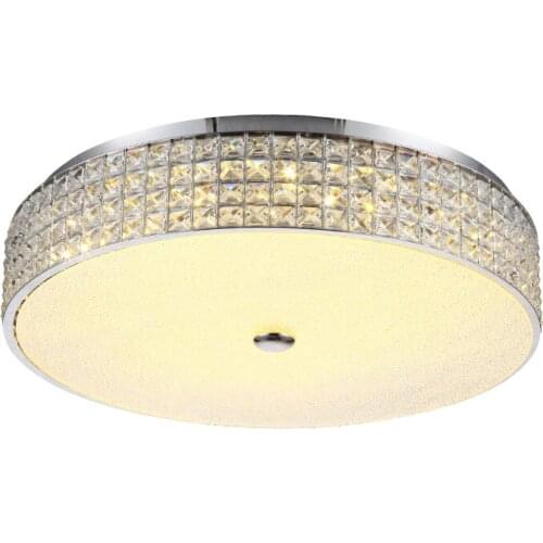 Round luxury k9 crystal led ceiling lamps Acrylic lampshada led lighting fixture for dinning room living room ceiling lights