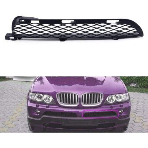 Left Front ABS Grilles Upper Bumper Mesh Grille Grill Trim fit for BMW X5 E53 2004 2005 2006