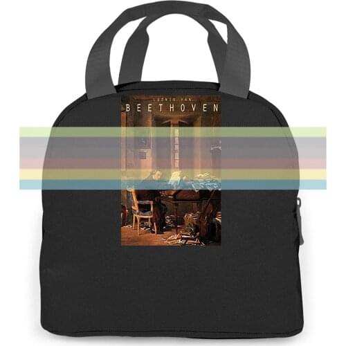 Ludwig Van Beethoven Composing Music At Piano, Cello, All s NWT Hip Hop Novelty Brand women men Portable insulated lunch bag
