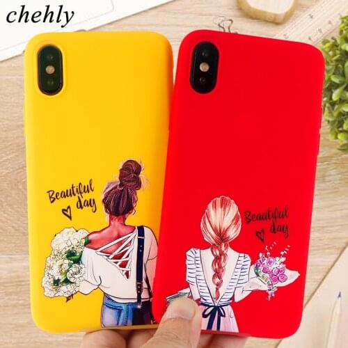 Fashion Girl Case for iPhone 6s 7 8 11 12 Plus Pro Mini X XS MAX XR SE Cases Soft Silicone TPU Protection Cell Accessories Cover