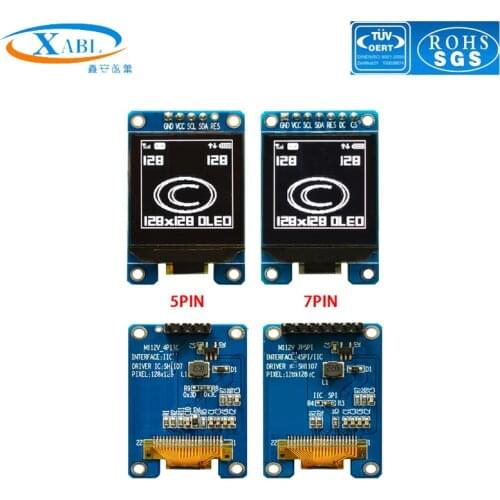 XABL 1.12 Inch OLED Module Resolution 128*128P OLED Display Module SH1107 IIC SPI PM Material 7Pin 5Pin Portrait