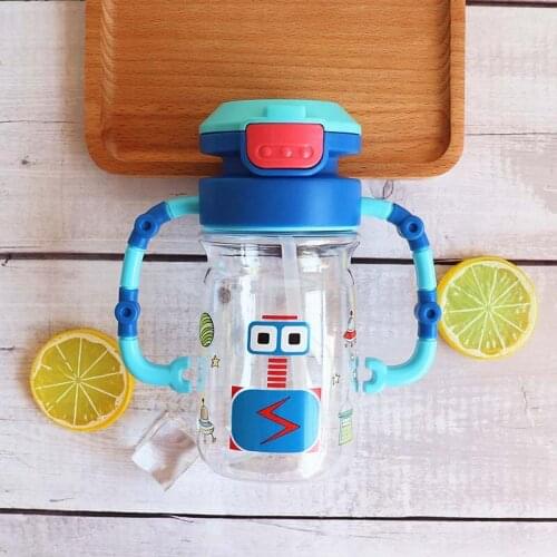 Cartoon Baby Feeding Bottle Baby Drinker Sippy Training Cup Child Mug Learn Drinking Infant Milk Water Bottle with Straw